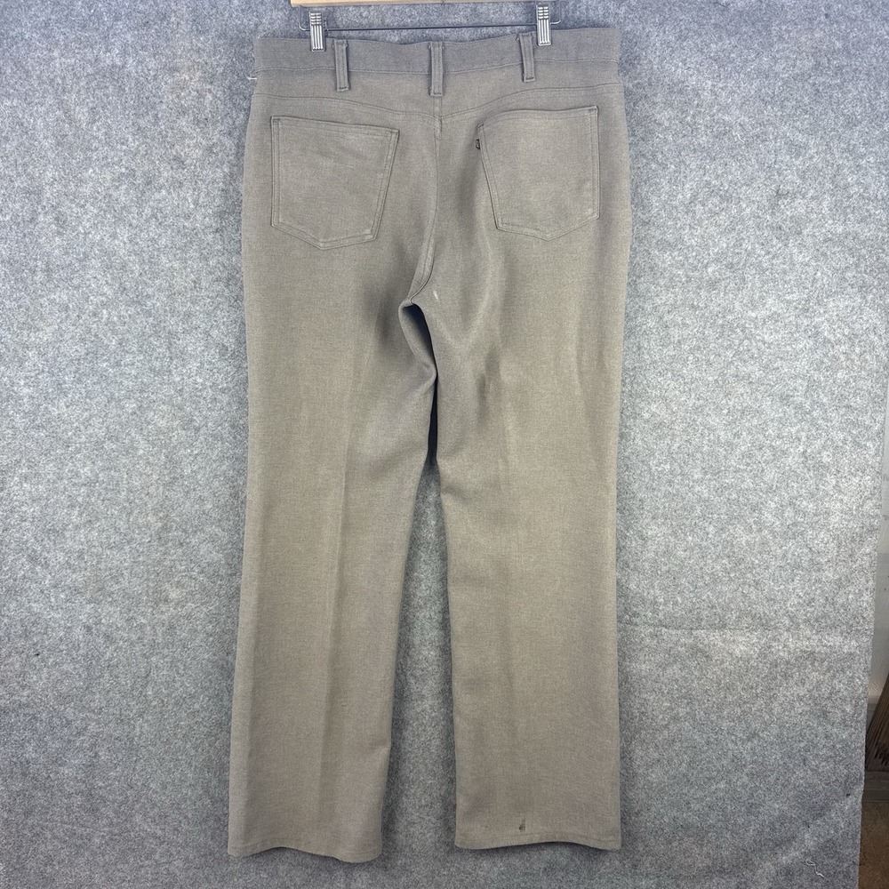 VTG 80s Levis Pants Mens 38x31 Beige 517 Sta Prest Talon Zip Ranchwear Bootcut - Picture 2 of 15